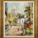 Arthur Hierer, olie på lærred. Motiv fra Mont Martre. 