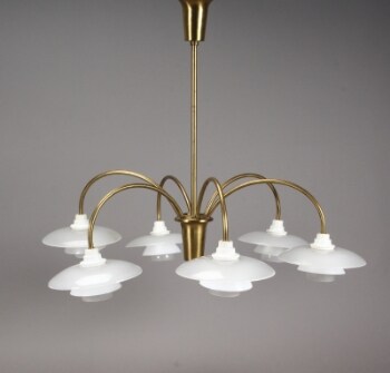 Poul Henningsen. Six-armed Bombardment Chandelier
