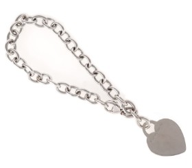 Tiffany & Co.: 'Heart Tag' Armbånd af 18 kt. hvidguld, L. 19 cm.