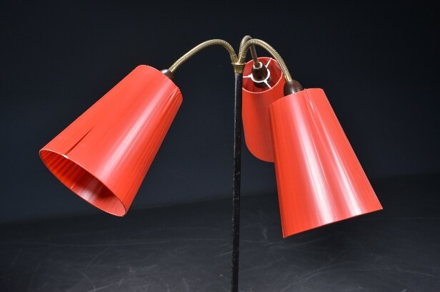 Retro standerlampe / 'Tivoli' lampe, tre-armet, 1950'erne