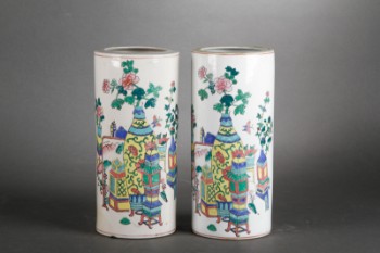 Par kinesiske hatstands af porcelæn (2)