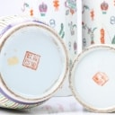 China. Pair of table lamps, vase etc. made of porcelain (4)