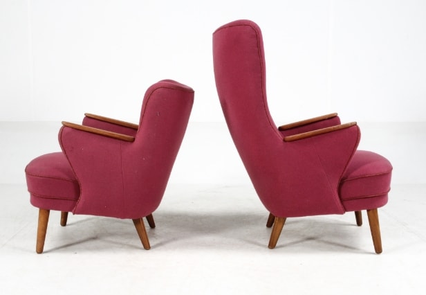 Danish furniture manufacturer. High and low-backed armchair, 1950s (2)