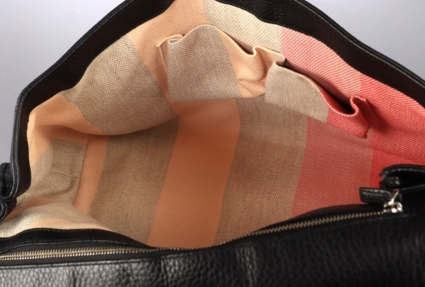 GUCCI. 'Bamboo Daily' top handle taske/ skuldertaske af sort Pebbled læder
