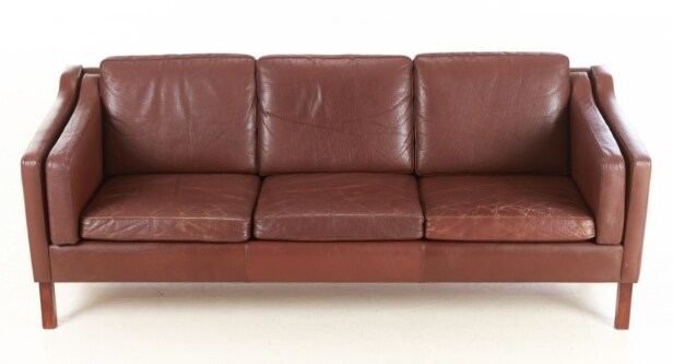 Tre pers. sofa, brun læder