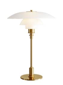 Poul Henningsen. 3½ / 2½ bordlamp, metalliseret messing, ubrugt