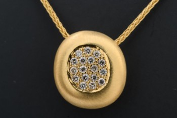 Kranz & Ziegler Couture, halskæde med brillantvedhæng, 14 kt. guld