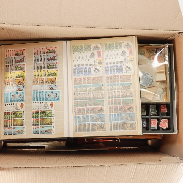 REALIZATION. Original lot in moving box with, among other things, the Channel Islands