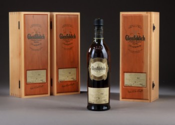 Whisky. 3 flasker Glenfiddich 1961, no. 1, 2 og 3 (3)