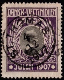 DANSK VESTINDIEN. 1907. Julemærke