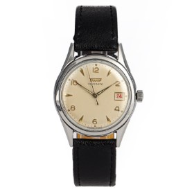 Tissot 'Visodate'. Vintage men's watch in steel with light dial, approx. 1954