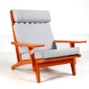 Hans J. Wegner. High-backed armchair, model GE-375, newly lacquered