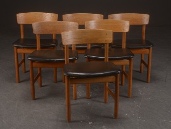 Børge Mogensen for FDB Møbler. Seks stole model J39 / Folkestolen. (6)