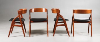 Dansk møbelproducent. Fire spisestole, teaktræ (4)