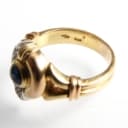 Guldring med safir og diamanter, ringstr. 55