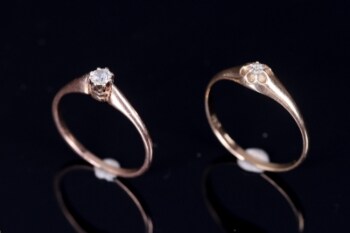 To diamant ringe af 14 kt. guld  (2)