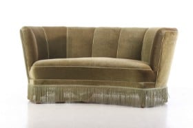 Dansk møbeldesign. Overpolstret 'banansofa', 1930-40'erne