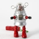 Ha Ha Toy. Robot Piston Action. Batteridrevet Robot samt Lantern Robot og 4 stk. Japanske Robot Låg / topemballage og 3 Danske Filmprogrammer (9)