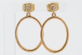 Kranz & Ziegler Couture ørestikker med brillant, 14 kt. guld