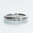 Alliance ring of 14 kt white gold with brilliant, 0.09 ct.