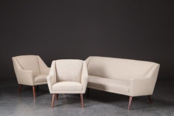 Overpolstret sofa samt et lænestole, 1960erne (3)