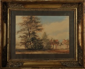 P. C. Damborg. Danish Empire frame of gilded wood and gesso, approx. 1820