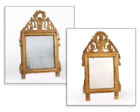 A pair of antique French mirrors in wooden frames, second half of the 19th century (2)