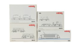 Märklin 3461+48447+48554+46073 HO: Electric locomotive Series 460, On rail car set, Water cars for dual purpose and Zeppelin car set (4)