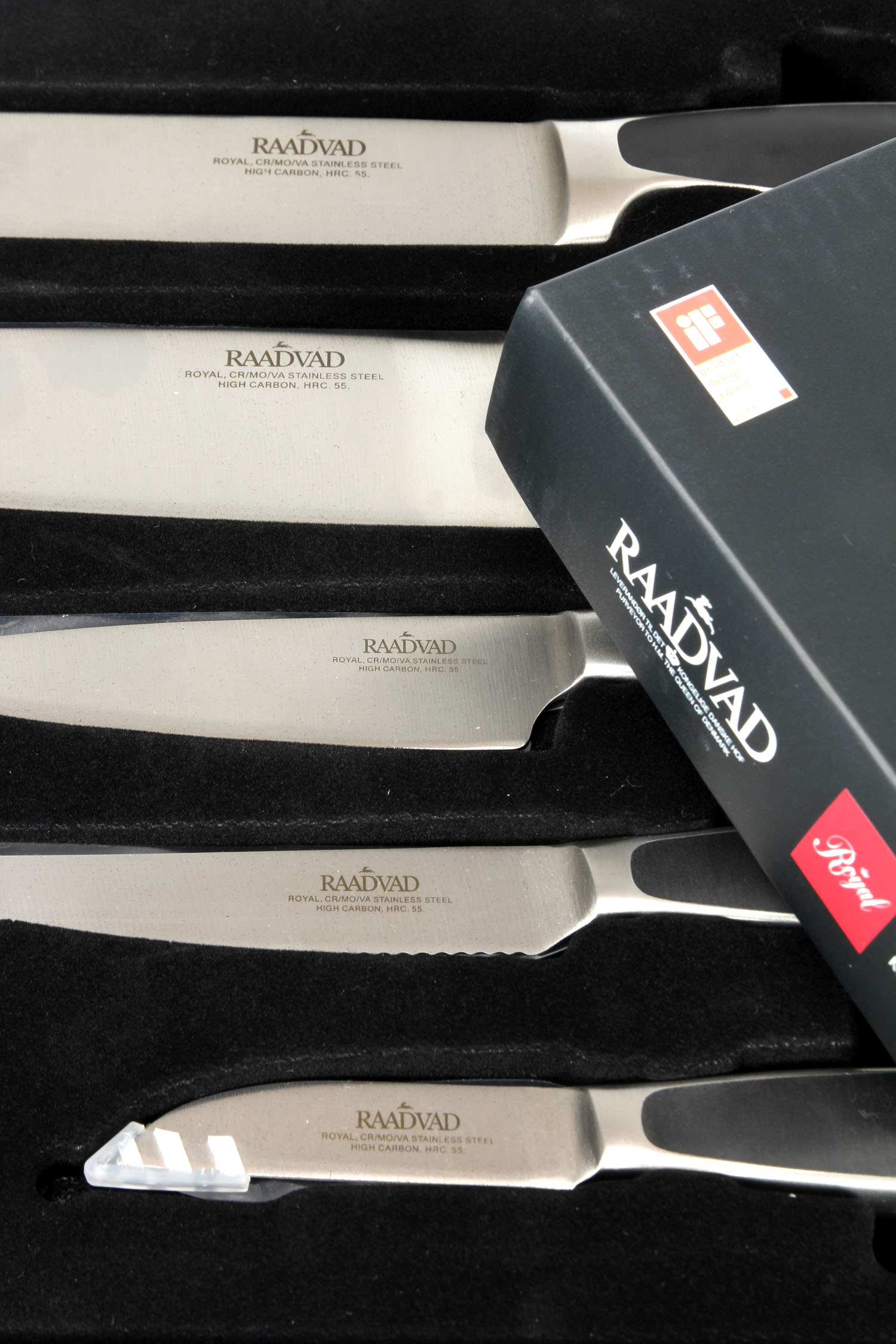 Raadvad Royal knivsæt tilhørende knivblok med flexindsats. | Lauritz.com