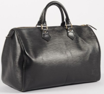 Louis Vuitton Black Epi Speedy 35 håndtaske