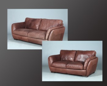 Natuzzi Editions. 2- og 2½-pers. sofa, brunt læder  (2)