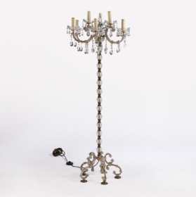 Six-arm Czech Maria Theresa floor lamp from the 60s