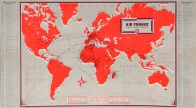 Fransk brochure med plakat for 'Air France', 1957