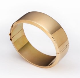 Knud Hejl. Bred armring af 14 kt guld