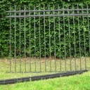 Hegn med spir og stolper - Aluminium - Højde 160 cm. Bredde ca. 9,8 mtr 