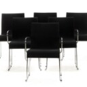 Nineteen armchairs with chromed metal frames (19)