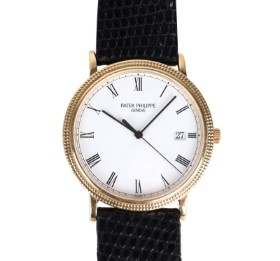 Patek Philippe: Quartz 'Calatrava' herreur af 18 kt. guld, ref. 3944