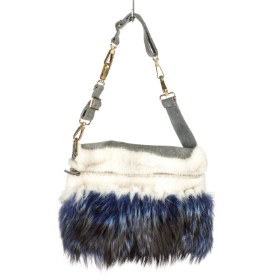 7474 - Kopenhagen Fur. Shoulder bag made of suede and fox fur