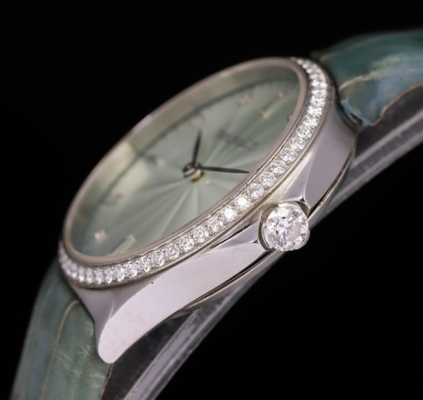 Tiffany & Co. 'Metro'. Ladies' steel wristwatch with diamonds