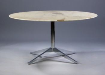 Florence Knoll. Rundt bord med original plade af broget marmor