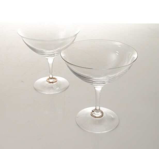 Efva Attling för Orrefors. Två champagneglas (2) 
