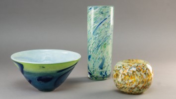 Stiklo Studija, kunstglas, vaser og skål (3) - Lauritz.com