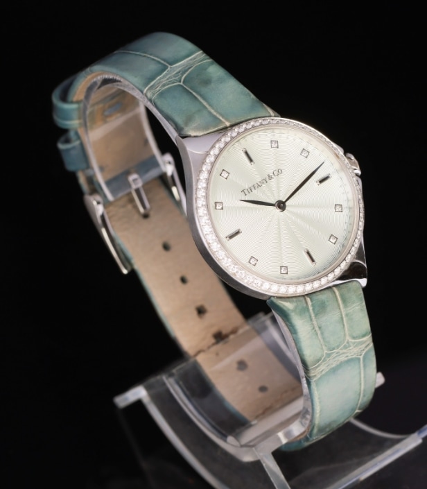 Tiffany & Co. 'Metro'. Ladies' steel wristwatch with diamonds