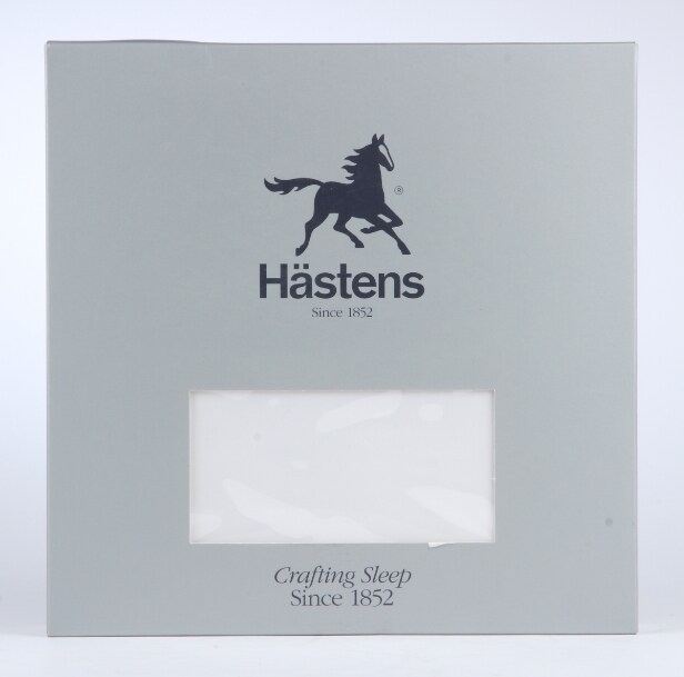 127. Hästens. Stræklagen, Premium Satin White. 140x210x8 cm