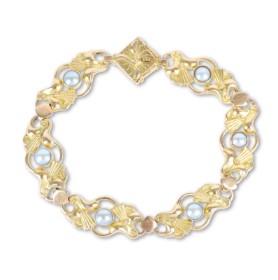 Georg Jensen: Rare pearl bracelet of 18 kt. gold. 1909-1914.