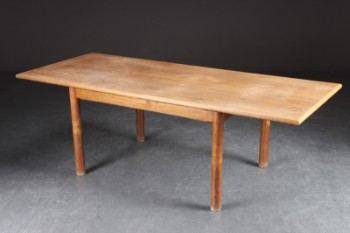 Dansk snedkermester. Langbord / spisebord af egetræ, 1900-tallets midte