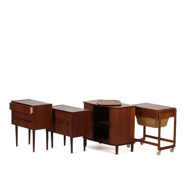 Samling møbler af teak, ca. 1950-/1960'erne (4)