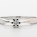 Solitaire ring with brilliant-cut approx. 0.05 ct., 8 ct. white gold, size 54