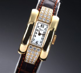 Chopard 'La Strada'. Brillantbesat dameur i 18 kt. guld med hvid skive, ca. 2000