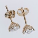 Par solitaire ørestikker med laboratorieskabte diamanter ca 2.02 ct